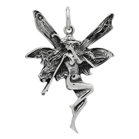 PHP1018 - Silver Fairy Pendant 37mm