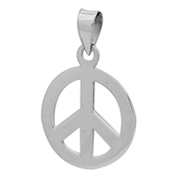 PHP1021 - Silver Peace Sign Pendant 24mm