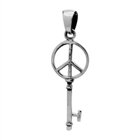 PHP1022 - Silver Peace Sign Key Pendant