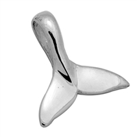 PHP1023-S - Silver Whale Tail Pendant 17mm
