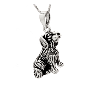 PHP1030 - Sterling Silver Movable Dog Pendant