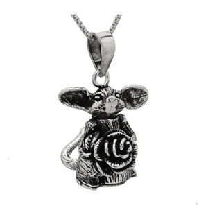 PHP1032- Sterling Silver Movable Possum with Flower Pendant
