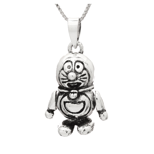 PHP1037- Sterling Silver Movable Doraemon Cat Pendant