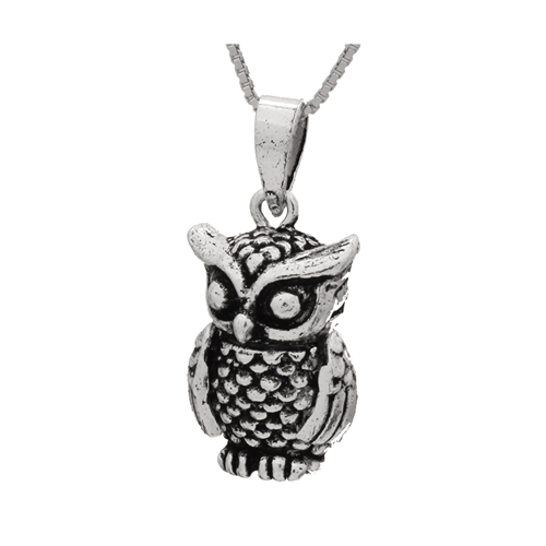 PHP1038- Sterling Silver Movable Owl Pendant