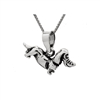 PHP1055- Sterling Silver Movable Dachshund Dog Pendant