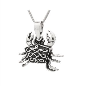 PHP1058- Sterling Silver Movable Infinity Crab Pendant