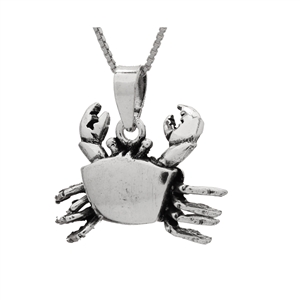 PHP1059- Sterling Silver Movable Plain Crab Pendant