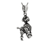 PHP1060- Sterling Silver Movable Poodle Dog Pendant