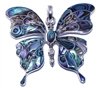 Silver Big Butterfly Abalone Shell Pendant