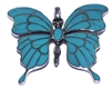 Silver Big Butterfly Green Turquoise Pendant