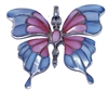 Silver Big Butterfly Pink and Blue Colored Mother of Pearl Pendant