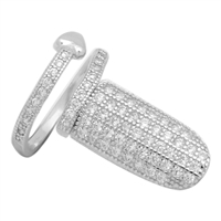 Silver CZ Ring - Nail Ring