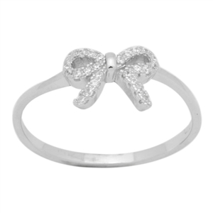 Silver CZ Ring - Ribbon