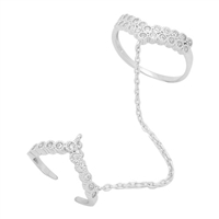 Silver CZ Ring - 2-piece Criss Cross Style