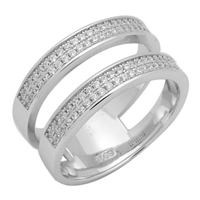 RCZ104004 Silver CZ Double Band Ring