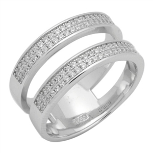 RCZ104004 Silver CZ Double Band Ring