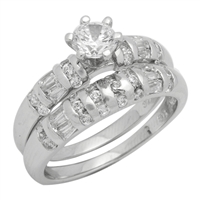 RCZ104014 - Silver Wedding Ring Sets