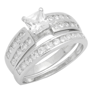 RCZ104015 - Silver Wedding Ring Sets