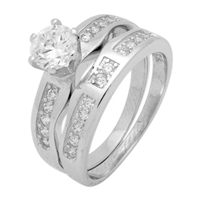 RCZ104018 - Silver Wedding Ring Sets