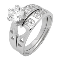 RCZ104020 - Silver Wedding Ring Sets
