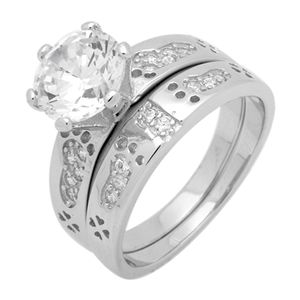 RCZ104021 - Silver Wedding Ring Sets