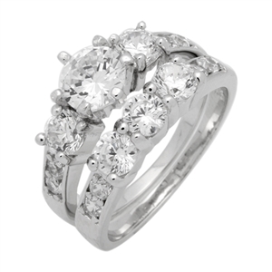 RCZ104025 - Silver Wedding Ring Sets