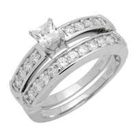 RCZ104028 - Silver Wedding Ring Sets