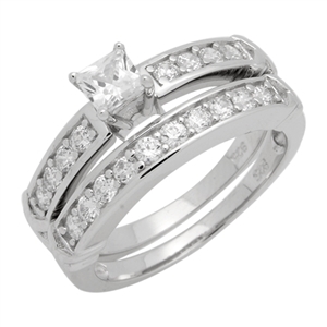 RCZ104028 - Silver Wedding Ring Sets