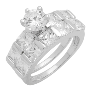 RCZ104030 - Silver Wedding Ring Sets