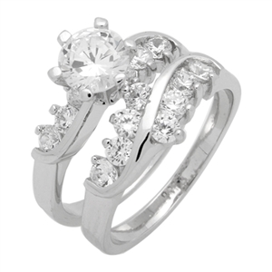 RCZ104032 - Silver Wedding Ring Sets