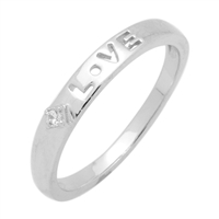 RCZ104036 - Sterling Silver CZ LOVE Band Ladies 3mm