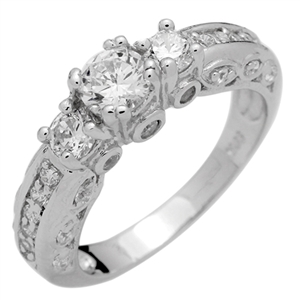 RCZ104041 - Sterling Silver CZ Solitaire Ring