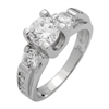 RCZ104043 - Sterling Silver Solitaire CZ Ring 6mm