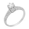 RCZ104047 - Sterling Silver Solitaire Crown Round CZ Ring
