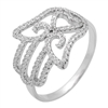 RCZ104058- Sterling Silver CZ Hamsa Hand of God Micropave Ring