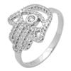 RCZ104059- Sterling Silver CZ Hamsa Hand of God Micropave Ring