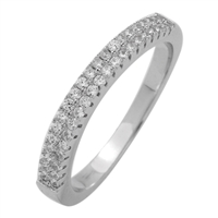 RCZ104060- Sterling Silver 2 Layers CZ Half Eternity Band Curved