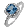 RCZ104066-AQ Sterling Silver Blue Aqua CZ Square Ring