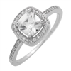 RCZ104066-CL Sterling Silver Clear CZ Square Ring