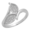 RCZ104068 Sterling Silver Clear CZ Whale Tail Ring