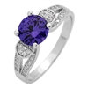 RCZ104076-AM Sterling Silver CZ Purple Amethyst CZ Ring