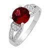 RCZ104076-RU Sterling Silver Red Ruby CZ Ring