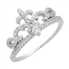 RCZ104078 Sterling Silver Princess Crown Micropave CZ Ring