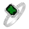 RCZ104081-EM Silver Clear CZ Emeraldcut Solitaire Ring