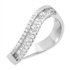 RCZ104082 Silver Wavy CZ Thumb Ring