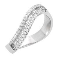 RCZ104082 Silver Wavy CZ Thumb Ring