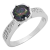 RCZ104088-MY Sterling Silver Rainbow Mystic CZ Ladies Ring