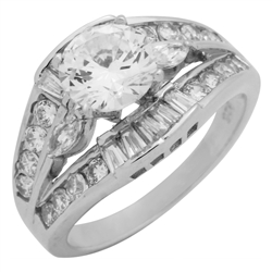 RCZ104093 - Sterling Silver CZ Ladies Ring