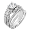 RCZ104098 - Sterling Silver CZ Ladies Wedding Ring Set