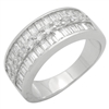 RCZ104145 - Sterling Silver CZ Baguette Band Ring 8mm